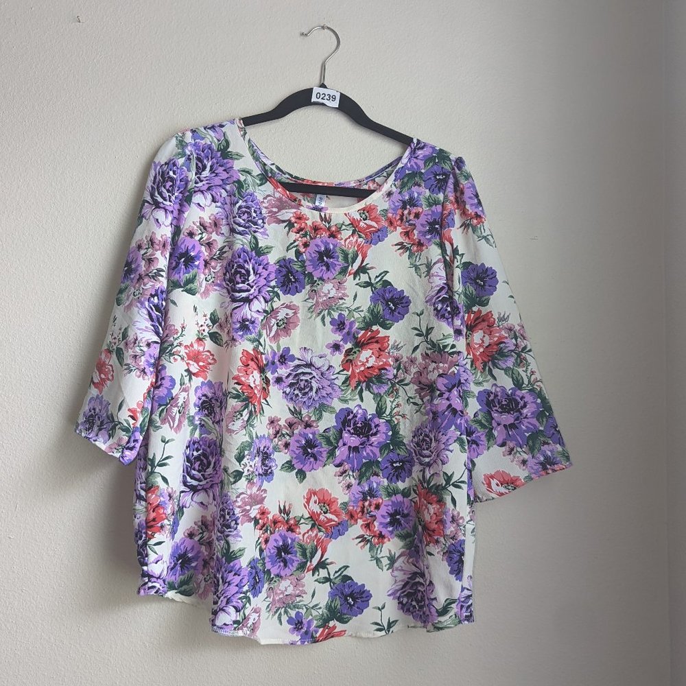 Purple and pink floral Piphany blouse